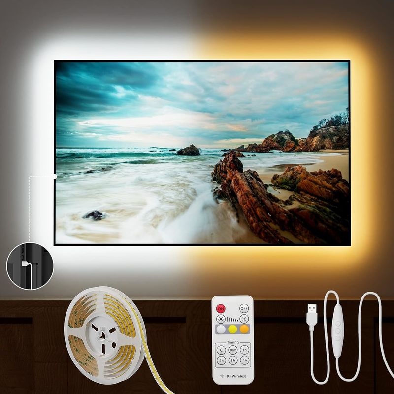 COB LED Strip Light CCT ρυθμιζόμενο 560LEDs CRI90 2m Dimmable 2700K-6500K 24V LED λάμπες για υπνοδωμάτιο κάτω από το ντουλάπι