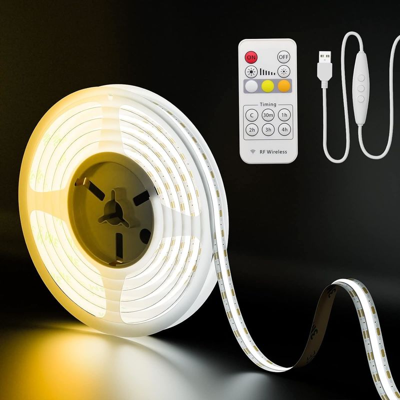 COB LED Strip Light CCT ρυθμιζόμενο 560LEDs CRI90 2m Dimmable 2700K-6500K 24V LED λάμπες για υπνοδωμάτιο κάτω από το ντουλάπι