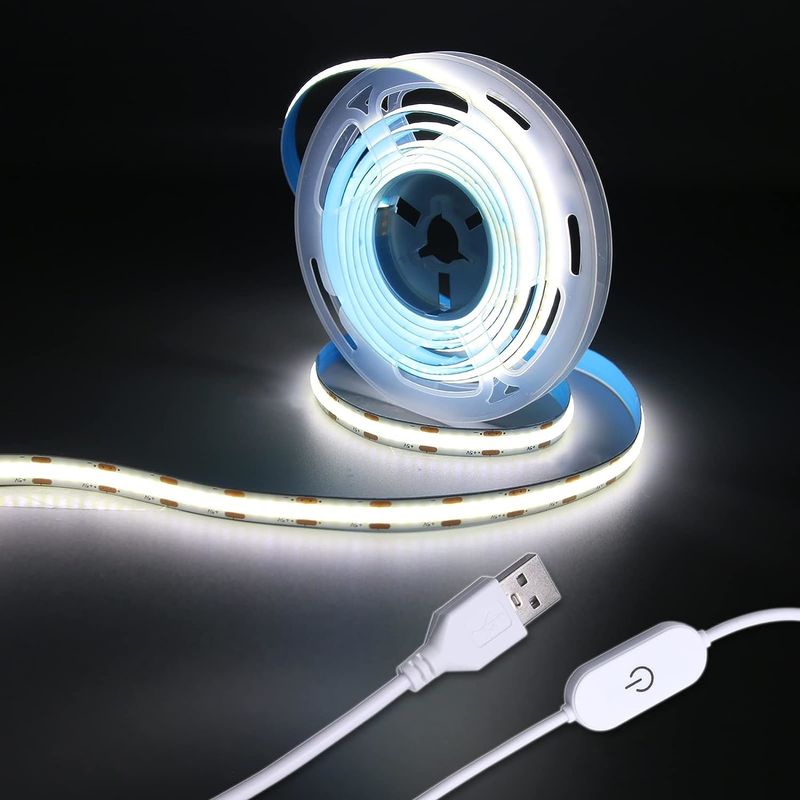 Φώτα 5V USB 6.56ft/2m 640LEDs Αγγίξτε χωρίς βήματα Αμβλύσιμο 6000K Λευκό 13W