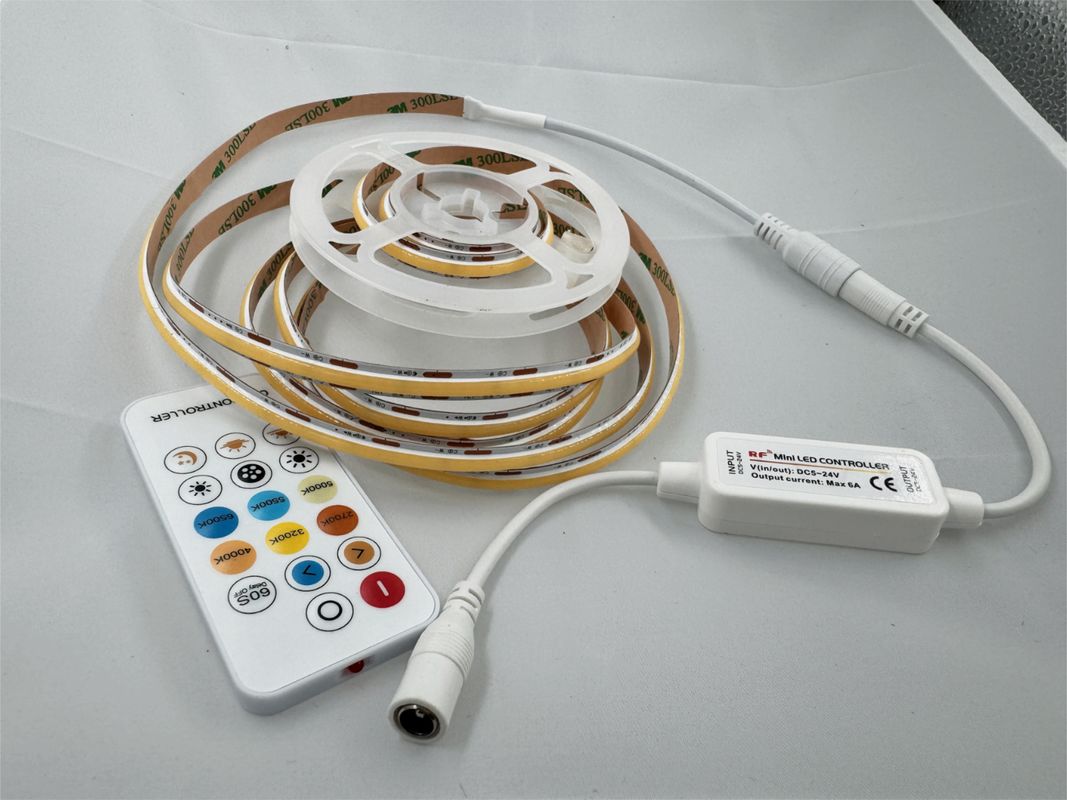 10mm Wide 90 CRI 2700K+6500K CCT Ευέλικτη ταινία COB 560LEDs Ασφαλής χρήση & εύκολη εγκατάσταση