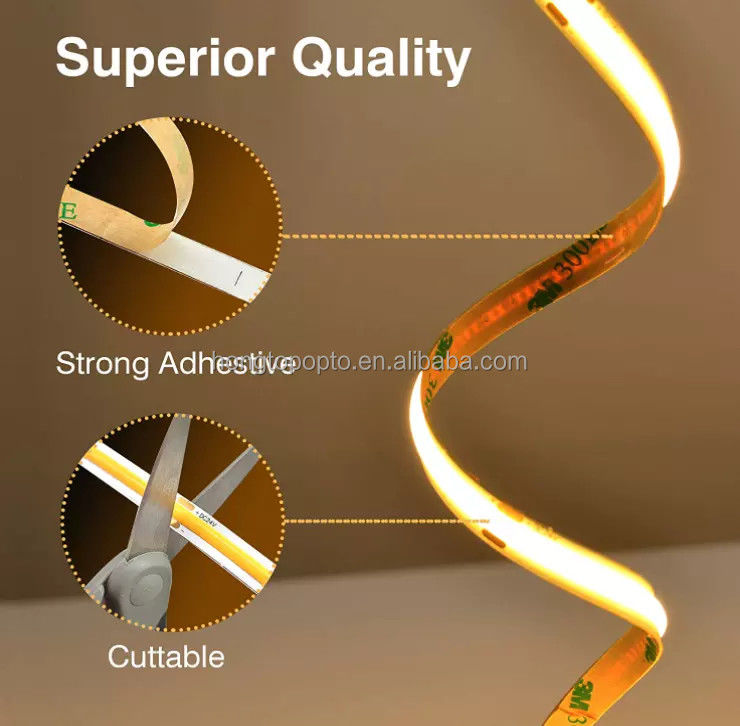 COB LED Strip 320leds 2024 καυτή πώληση Cuttable 12VDC CRI90 3000K 2700K 4000K 6000K COB LED ταινία για καθιστικό