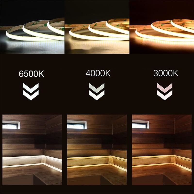 300LEDs Dampproof Προσαρμόσιμο 90Ra No-φωτιά COB LED Strip με μήκος κοπής 4cm για φωτισμό στο σπίτι