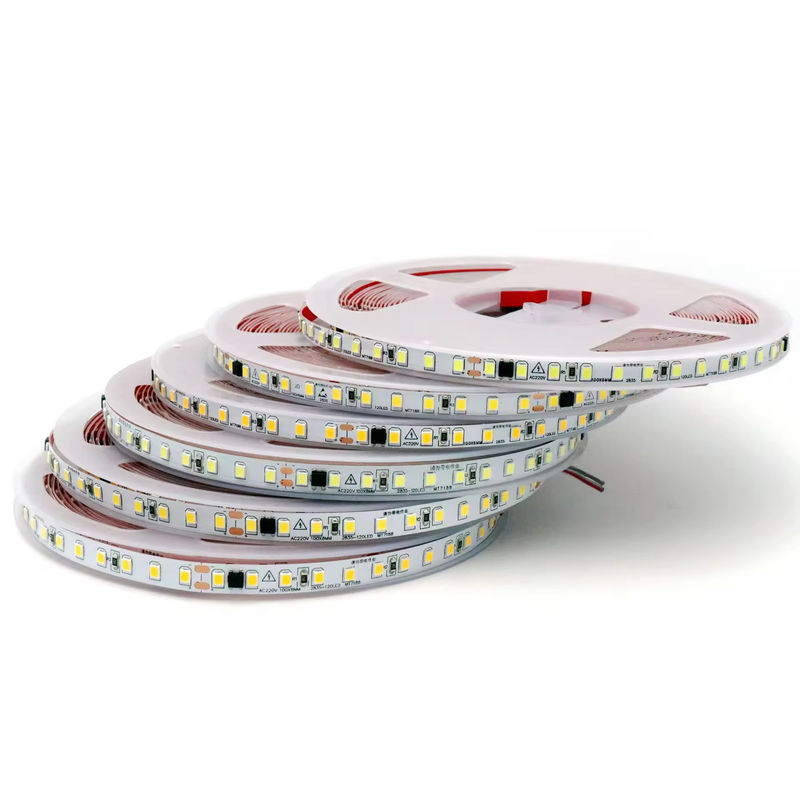 IP20 2835 220v LED λωρίδα φωτός υψηλής τάσης 8MM 120led/M 240led/M υψηλή φωτεινότητα 2835 αυτοκόλλητο στην Ευρώπη