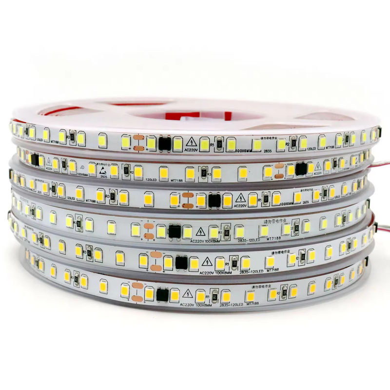 IP20 2835 220v LED λωρίδα φωτός υψηλής τάσης 8MM 120led/M 240led/M υψηλή φωτεινότητα 2835 αυτοκόλλητο στην Ευρώπη