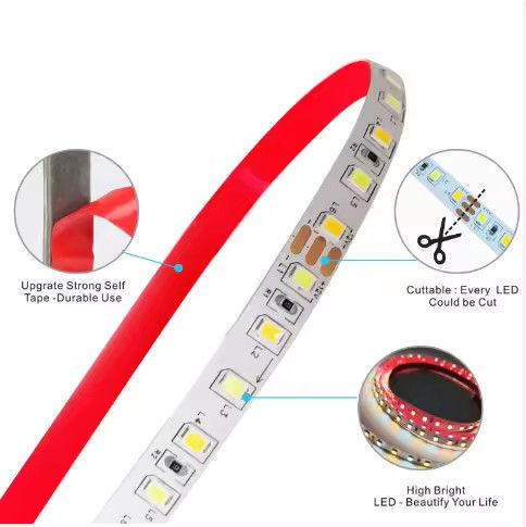 Εργοστάσιο πωλεί Διοχρωματικό CCT LED λωρίδα φωτισμού 24v Χρωματική θερμοκρασία Ρυθμίσιμη 120led 12v φως 2835 led λωρίδα διακόσμηση