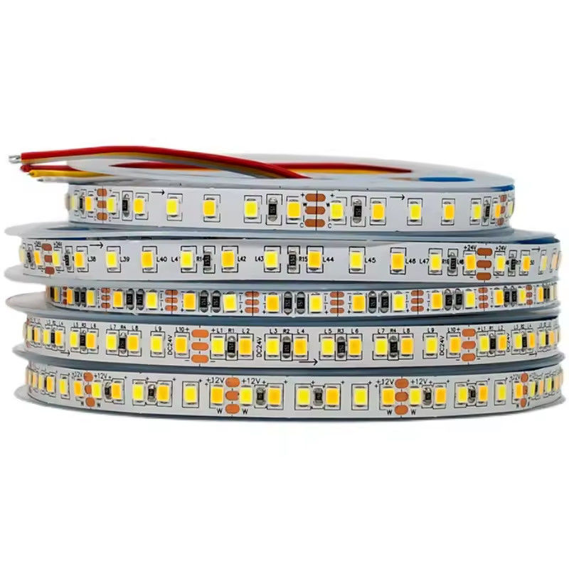 Εργοστάσιο πωλεί Διοχρωματικό CCT LED λωρίδα φωτισμού 24v Χρωματική θερμοκρασία Ρυθμίσιμη 120led 12v φως 2835 led λωρίδα διακόσμηση