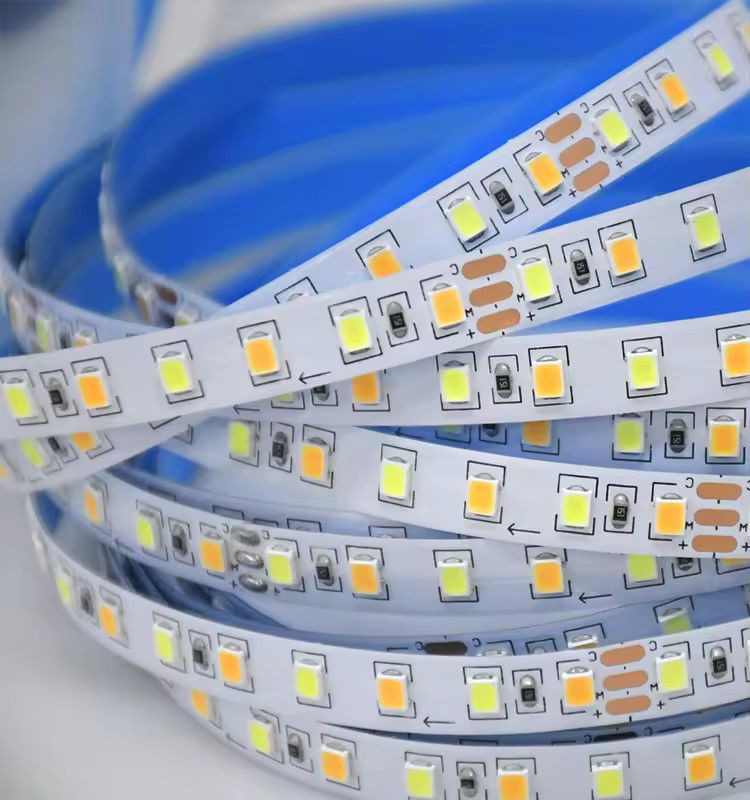 Εργοστάσιο πωλεί Διοχρωματικό CCT LED λωρίδα φωτισμού 24v Χρωματική θερμοκρασία Ρυθμίσιμη 120led 12v φως 2835 led λωρίδα διακόσμηση