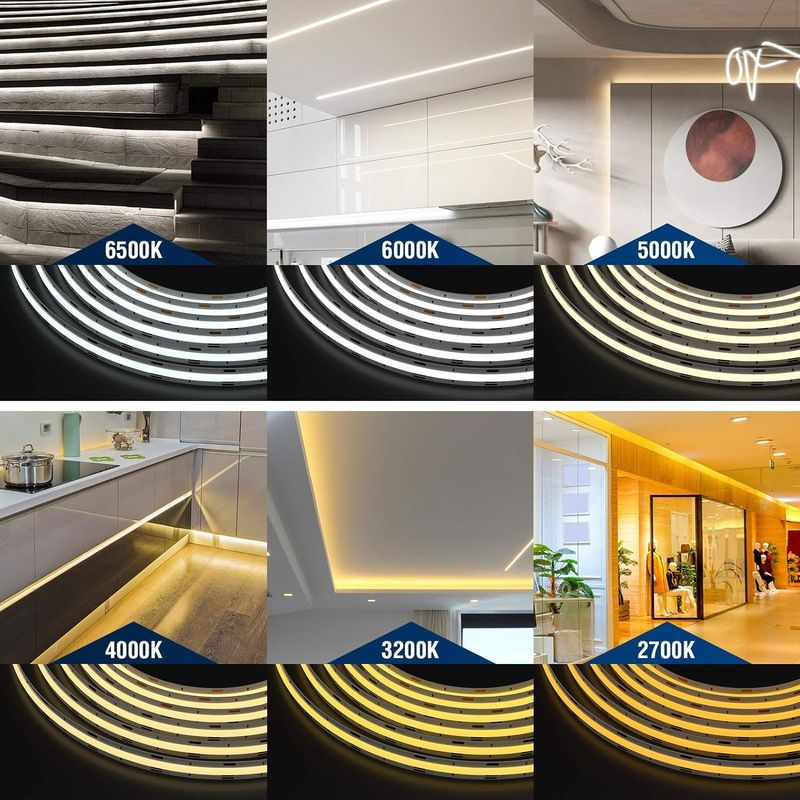 COB LED Strip Lights CCT (2700K-6500K ρυθμιζόμενα) 2M 560LEDs/m CRI90 Led Tape Light Kit με κουτί συσκευασία led strip για το σπίτι