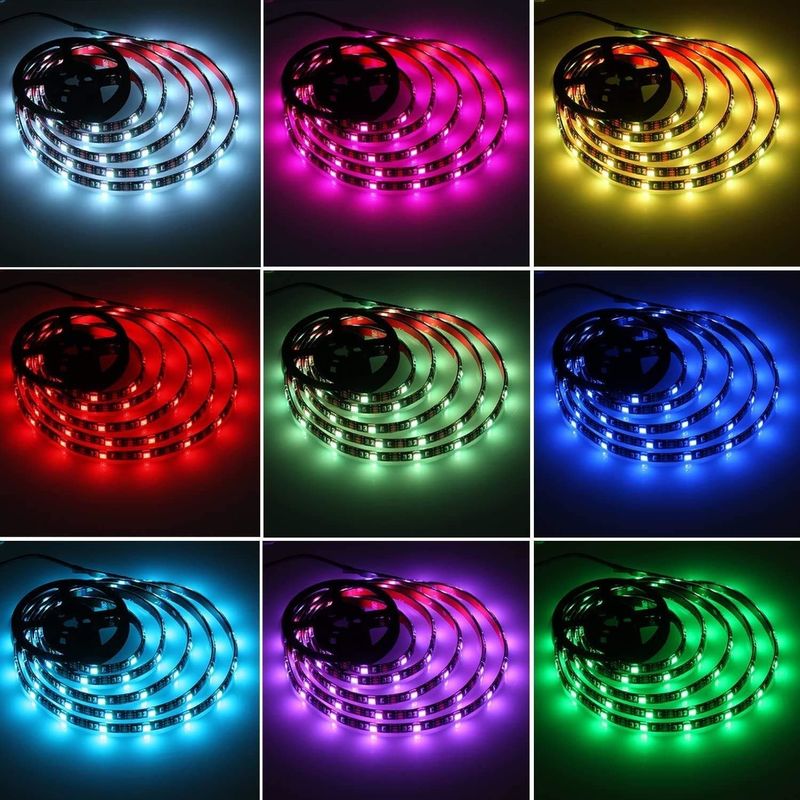 120 βαθμών γωνία δέσμης RGB LED Strip 5M SMD5050 24 πλήκτρα IR ελεγκτής Dimmable Strip