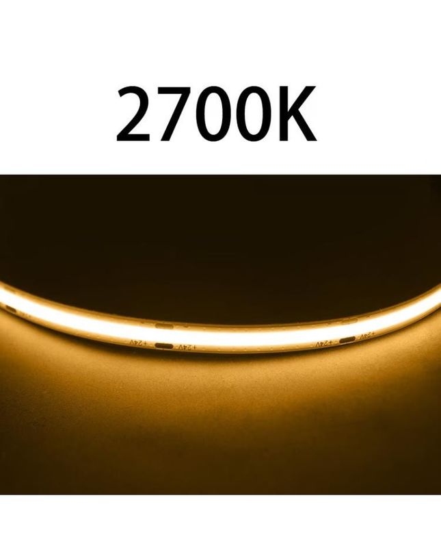 Υψηλό CRI DC24V COB480 φώτα 5m/roll RA90 cob strip για εσωτερική εξωτερική διακόσμηση αδιάβροχο προφίλ COB strip