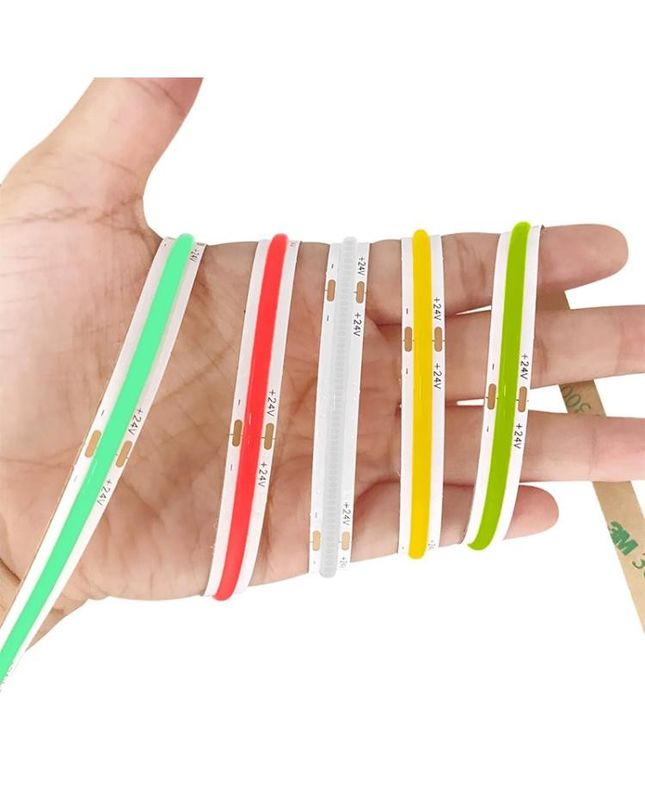 Πιστοποιητικό CE ROHS COB Strip Light Κόκκινο πράσινο μπλε ροζ υψηλής πυκνότητας 480 Strip Light Flexible Board 24V 12V