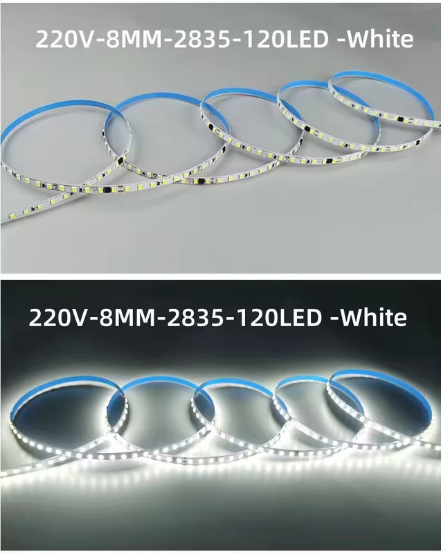 Υψηλής τάσης εσωτερικά μαλακά φώτα Led Strip Αδιάβροχα 230v 220v Ζεστά λευκά 3000k 4200k 6500k Led Light Strip