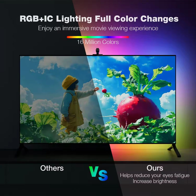 65-75 ίντσες Alexa Google Home Ambient Smart App Wifi Immersion TV Πίσω φωτισμοί με κάμερα RGBIC