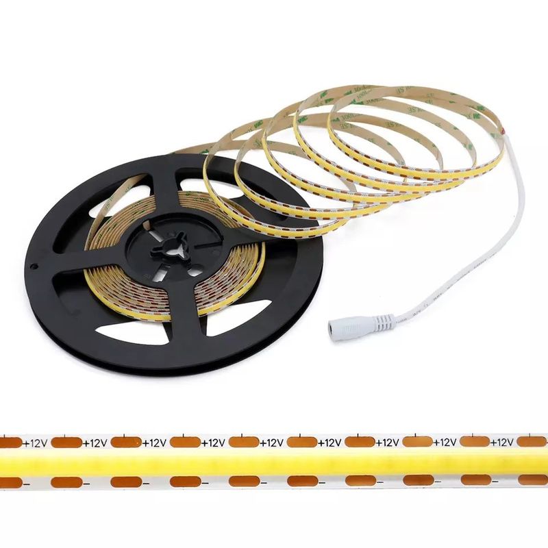 320Leds Ευέλικτη λωρίδα LED Λευκή/Θερμή Λευκή DC24V 8mm πλάτος ολοκληρωμένο φως LED COB