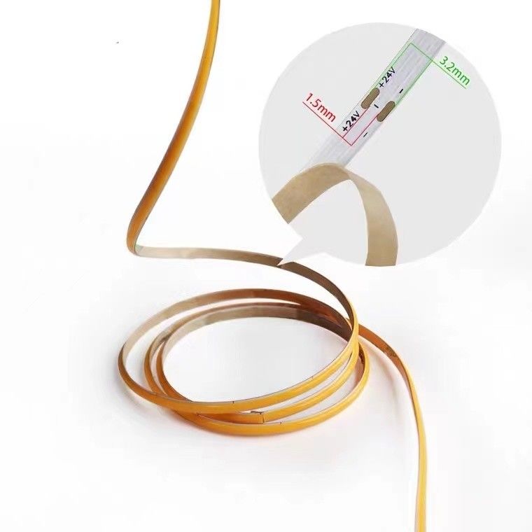 12v / 24v 8mm 90Ra 320d fob Aluminium Profile COB LED Strip για διακόσμηση