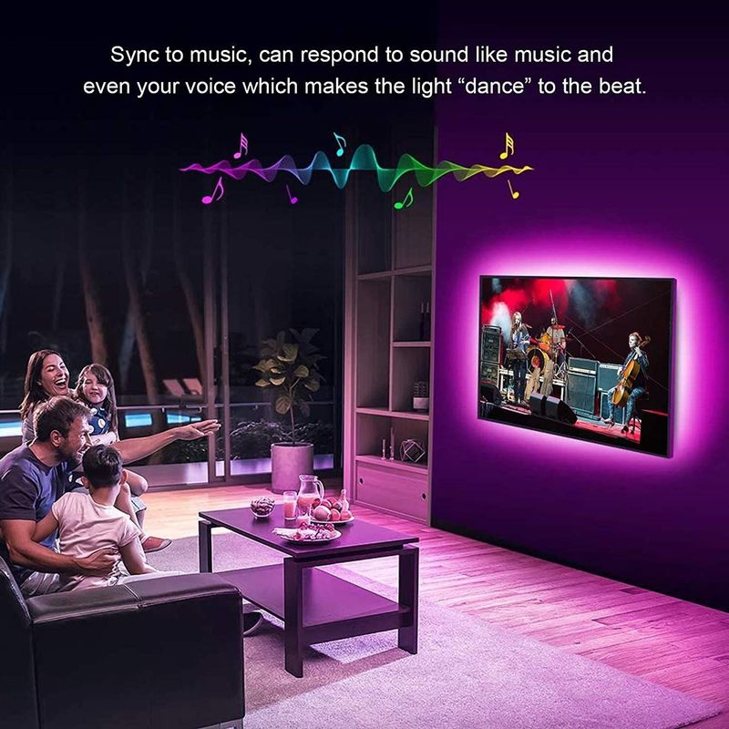 Έξυπνη λωρίδα LED για διακόσμηση 12V 5V USB Control Συγχρονισμός μουσικής και θερμοκρασία χρώματος RGB