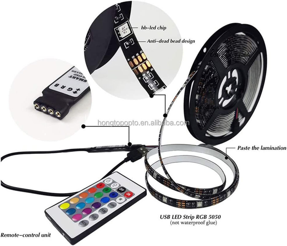 Έξυπνη λωρίδα LED για διακόσμηση 12V 5V USB Control Συγχρονισμός μουσικής και θερμοκρασία χρώματος RGB