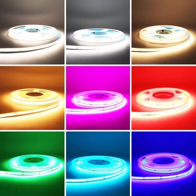 Ευέλικτη λωρίδα Led Cob με ζεστό λευκό μπλε χρώμα και φωτεινή απόδοση λάμπας 90lm / w