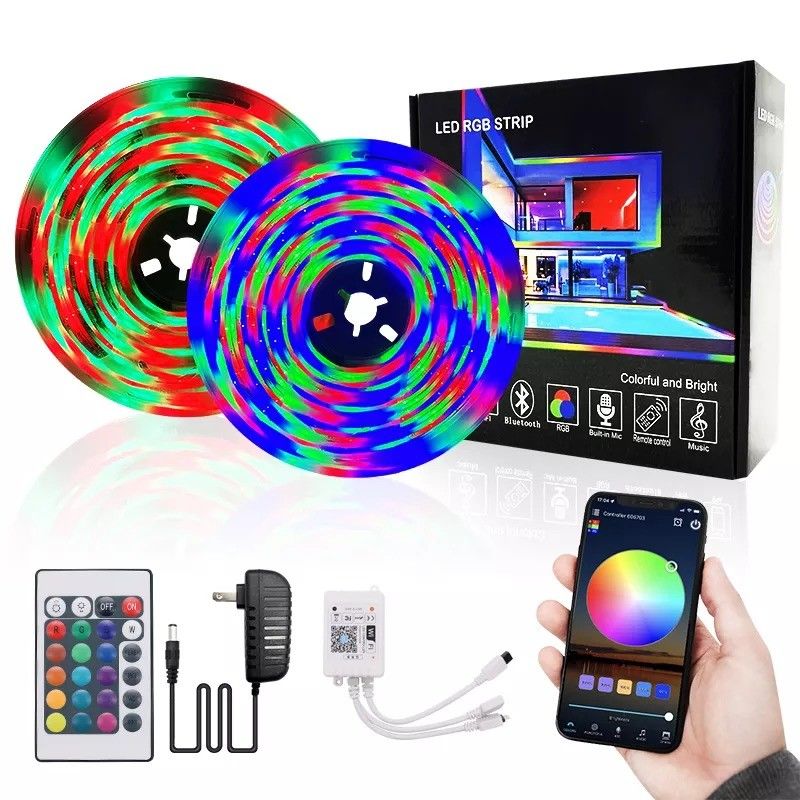 Home Bar LED Light Strips Στήριξη σχεδιασμού κήπου Dimmer 12V 32ft Smart 5050 RGB 1670