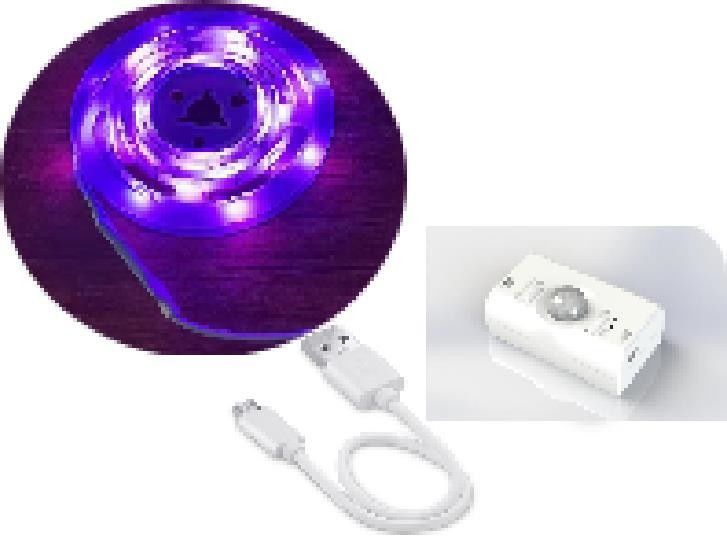 SMD2835 LED Strip Light με αισθητήρα κίνησης 1m μήκος USB επαναφορτιζόμενο με τη λειτουργία ημέρας και νύχτας