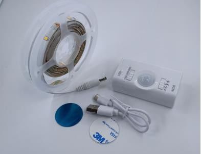 SMD2835 LED Strip Light με αισθητήρα κίνησης 1m μήκος USB επαναφορτιζόμενο με τη λειτουργία ημέρας και νύχτας