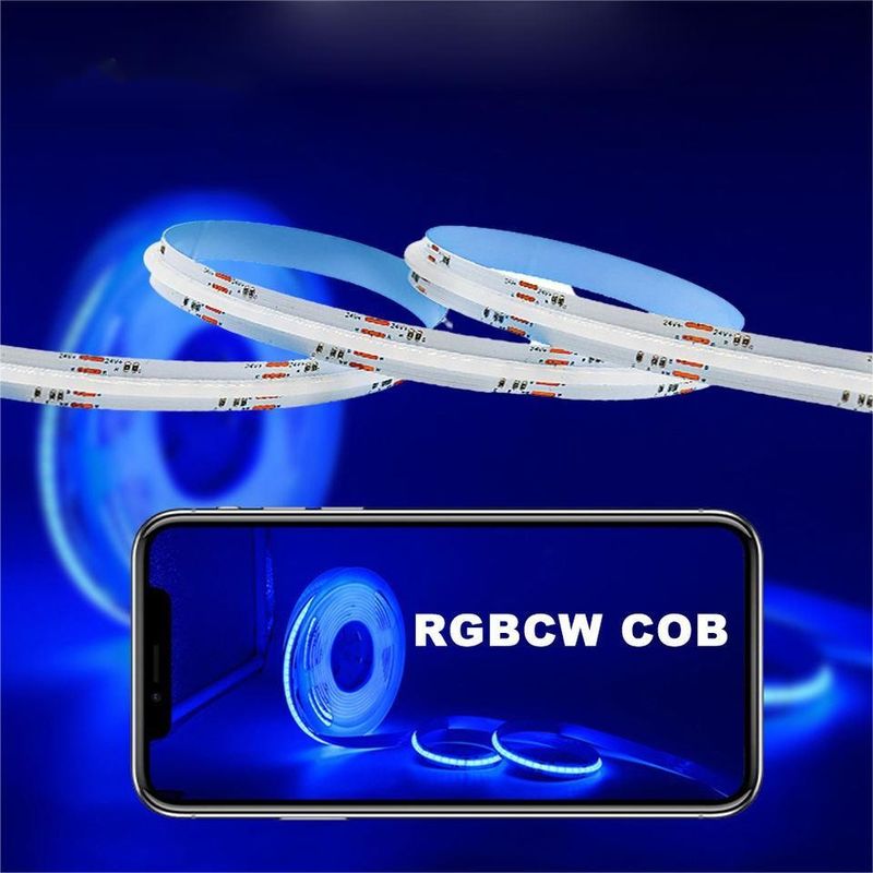 LED ταινία 5m/lot Smd 320 384 840leds/m Αδιάβροχη ευέλικτη Cob Led Strip Dc 24v Ra90 RGBCCT 3000k 4000k 6000k