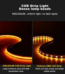 LED ταινία 5m/lot Smd 320 384 840leds/m Αδιάβροχη ευέλικτη Cob Led Strip Dc 24v Ra90 RGBCCT 3000k 4000k 6000k
