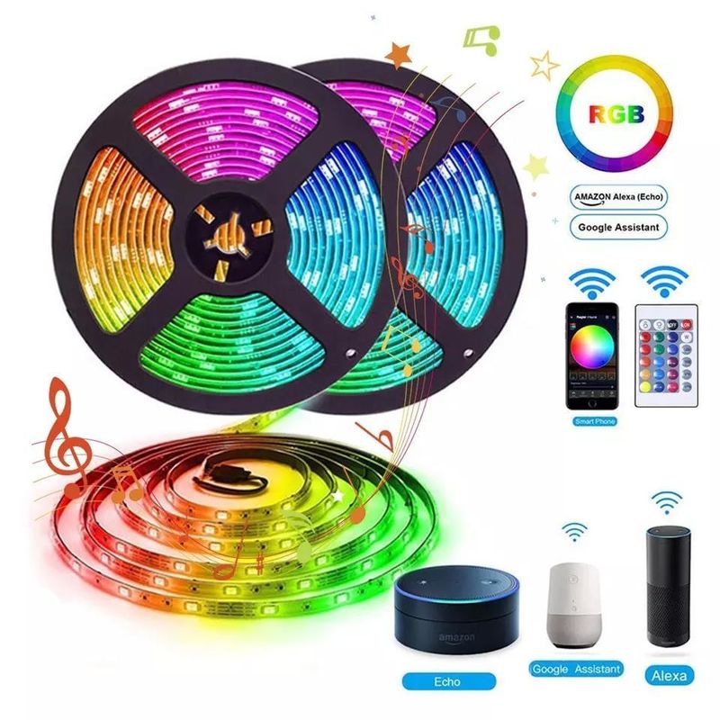 Διαρκής φωτισμός Αδιάβροχος IP65 30d/m 5050 RGB LED Light Strips με τηλεχειριστήριο