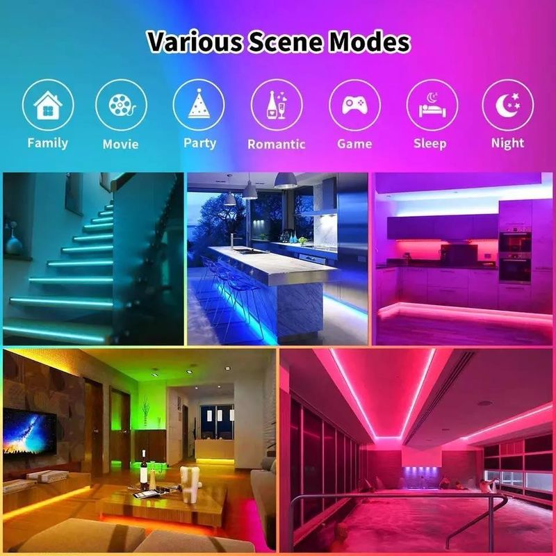 Διαρκής φωτισμός Αδιάβροχος IP65 30d/m 5050 RGB LED Light Strips με τηλεχειριστήριο
