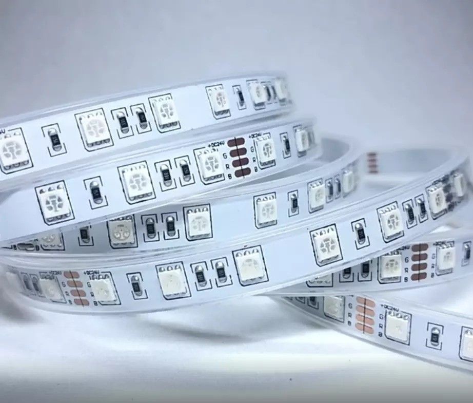 12w 12v 24v 10mm 60 LEDs Rgb 5050 Smd Ευέλικτο φως LED με πολλαπλά χρώματα