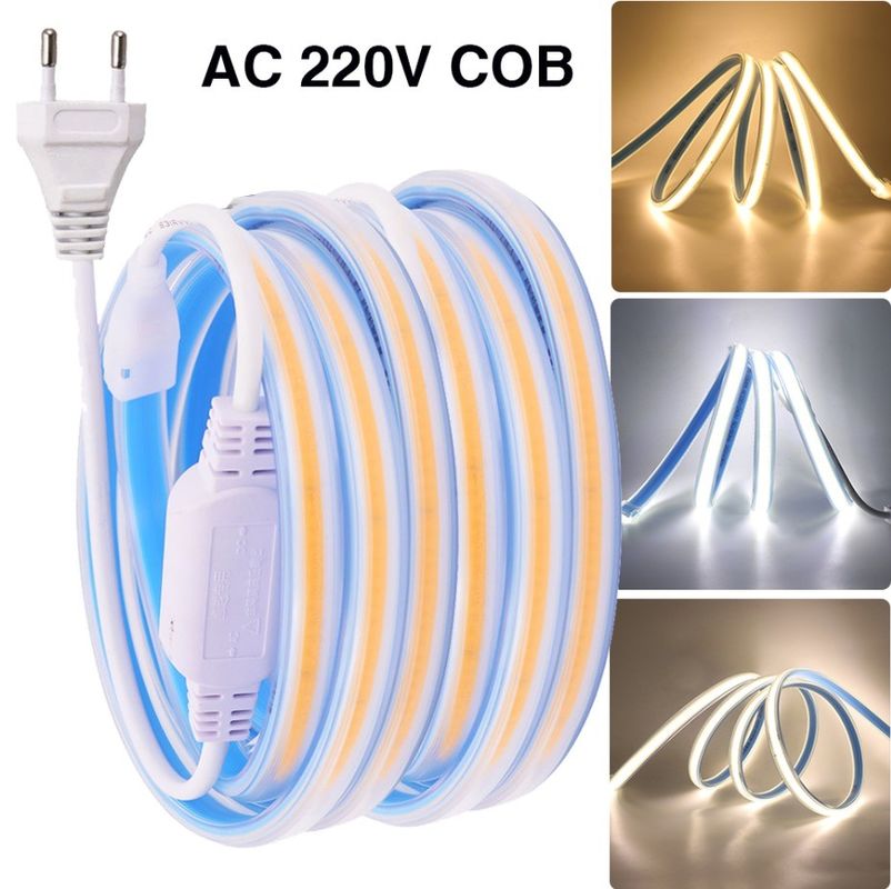 280LEDs / μέτρο 12v 24v 220v Rgbw Cob Light Strip Cob Led Strip μήκος 50meters/roll