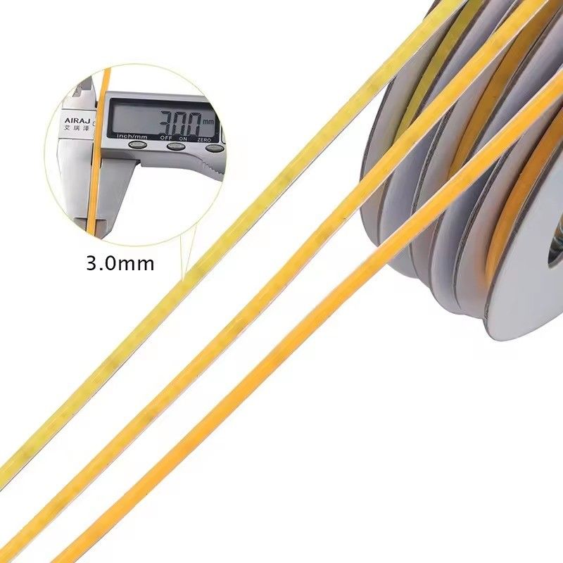 COB LED Strip 12V 1CM Κόψιμο 3MM Ultra Thin Width 5MM 100lm CRI90 3 320LEDs Διπλό PCB