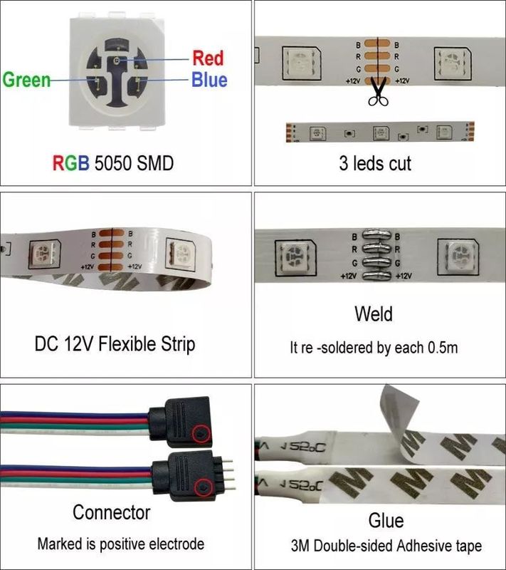 12V 5V 2835 5050 RGB WIFI Tuya Smart LED Light Strips Συγχρονισμός μουσικής για έξυπνη διακόσμηση σπιτιού