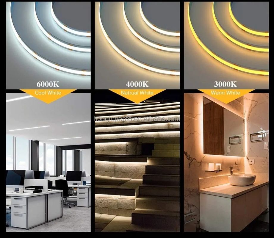 COB LED Strip 12V 1CM Κόψιμο 3MM Ultra Thin Width 5MM 100lm CRI90 3 320LEDs Διπλό PCB