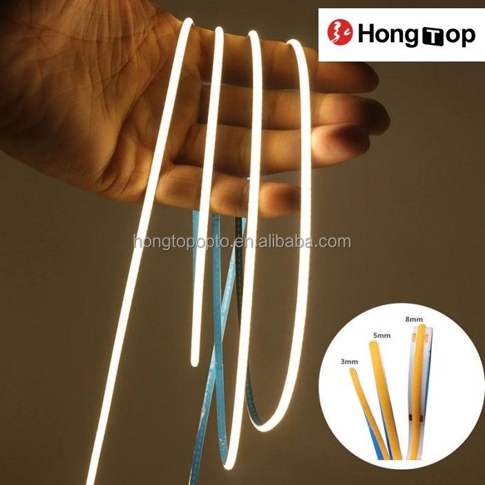 COB LED Light Strip Λευκό Θερμό Λευκό Μπλε Πράσινο Ευέλικτο 3mm 5mm 8mm για υψηλή πυκνότητα