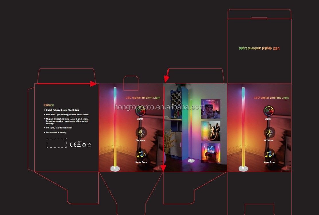 35*35*450mm RGB πολύχρωμο τηλεχειριστήριο LED λάμπα δαπέδου για φωτισμό περιβάλλοντος υπνοδωμάτιο