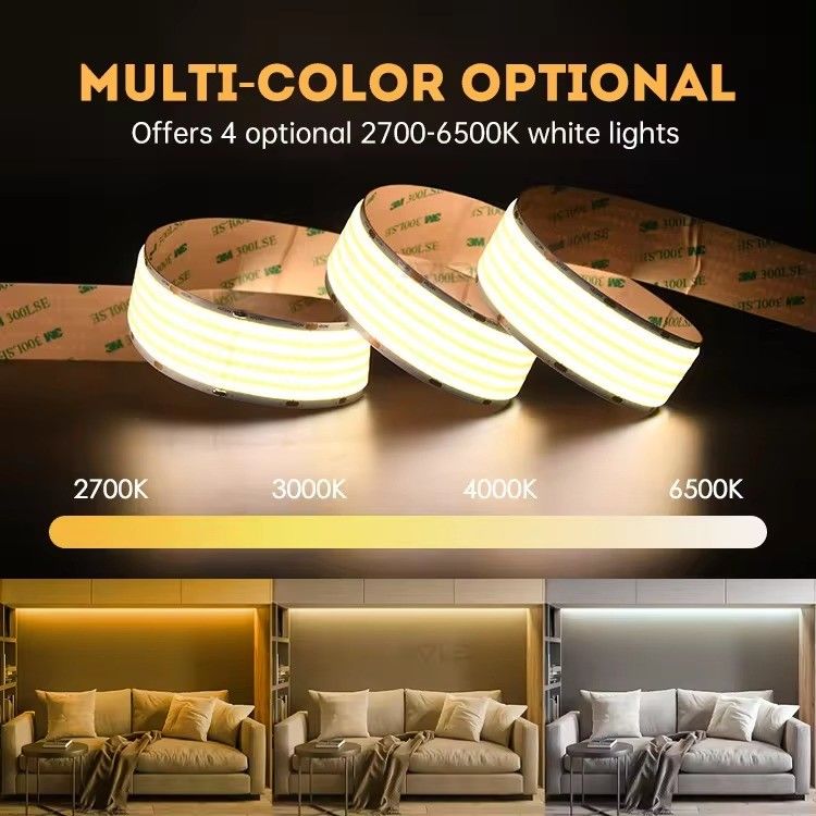 24v 30mm Ευέλικτο φως LED COB με Super Wide 5 σειρές 1600LEDs και CRI Ra 90