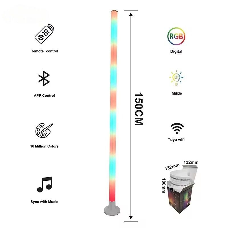 1.5M ASB Smart Home LED Strip με IR τηλεχειριστήριο και μουσική RGBIC για λάμπα γωνίας δαπέδου