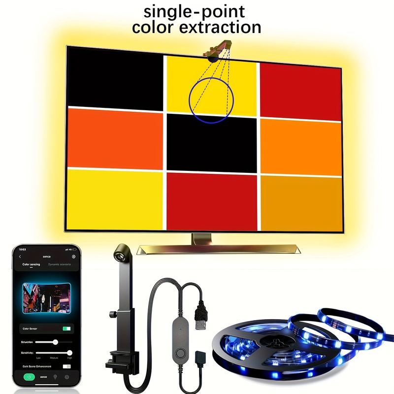55-65 ίντσες Alexa Google Home Ambient Smart App Wifi Immersion TV LED φώτα πίσω 3.8m 12.5ft ROLL με κάμερα