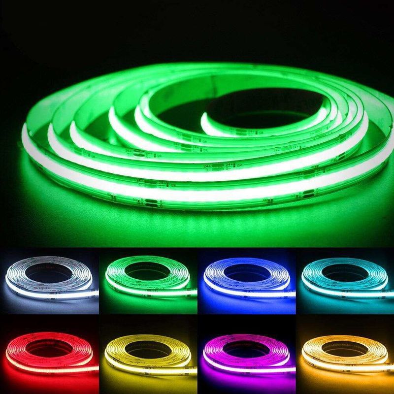 10mm πλάτος PCB ευέλικτο RGB COB LED Strip Φως Φωτοπηγή LED Spot Free IP20 DC 12V
