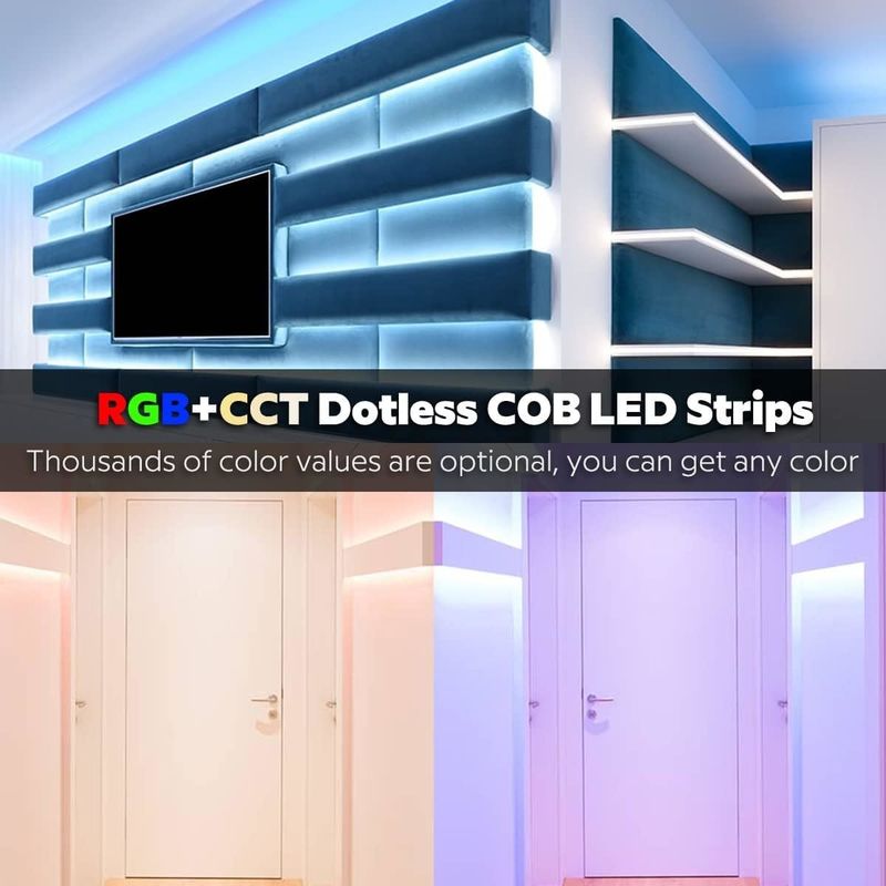0.15kg 840 leds 12mm πλάτος RGBCCT DC24V COB led λωρίδα φωτισμού για διακοσμητικούς σκοπούς 3