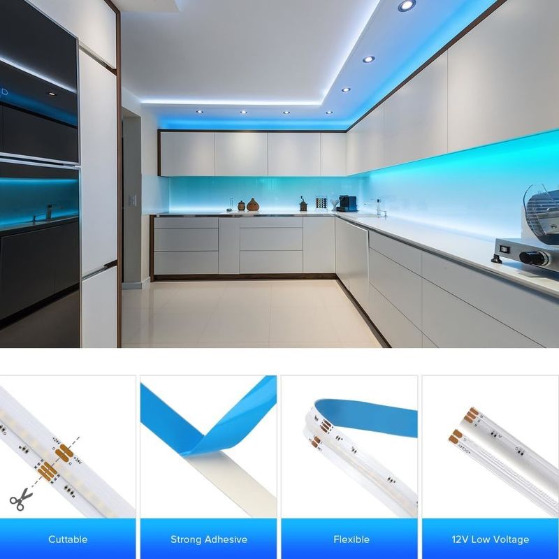 100lm/w Λαμπτήρα Λευκή απόδοση RGBW 784leds Smart COB Led Strip για διακόσμηση σπιτιού