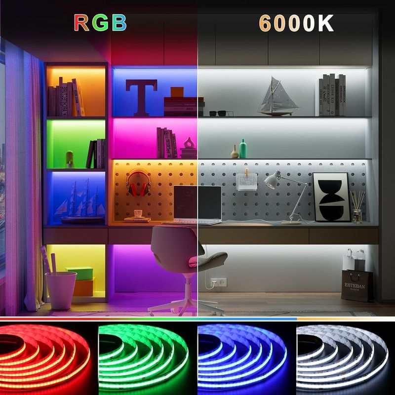 100lm/w Λαμπτήρα Λευκή απόδοση RGBW 784leds Smart COB Led Strip για διακόσμηση σπιτιού