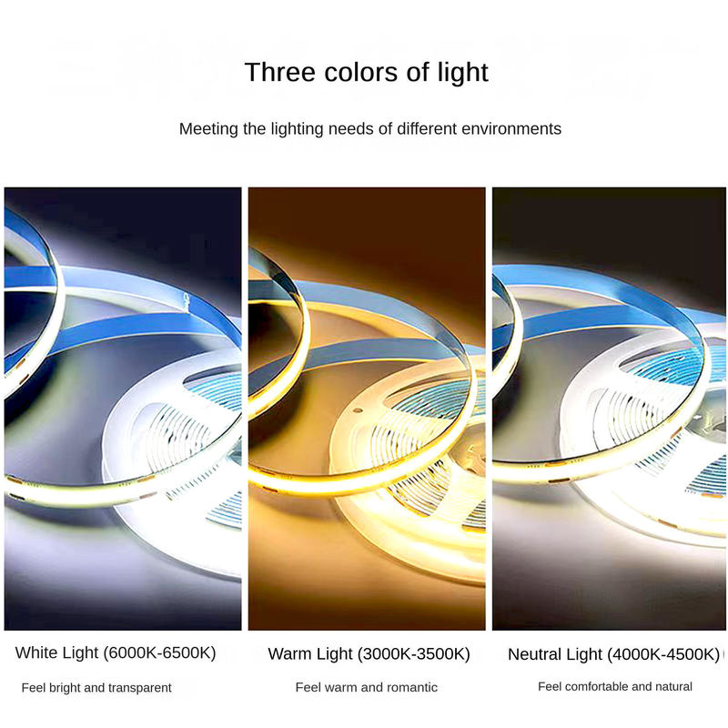 Υψηλό CRI 90 COB LED Strip Light 480leds/m 2700K 3000K 4000K 6000K Χωρίς πτώση τάσης