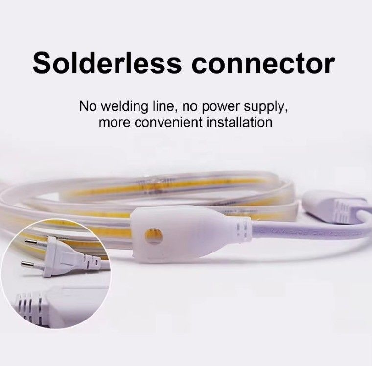 Υδατοασφαλής COB LED Strip Light 3000K 4000K 6500K 220V 110V Υποστήριξη Dimmer -45 50 Εργασιακή θερμοκρασία