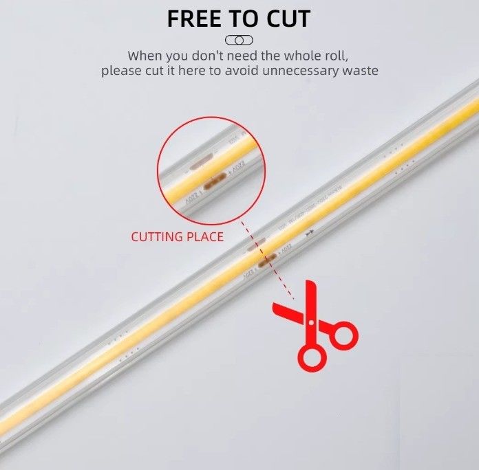 Υψηλής τάσης COB LED Strip 50m/roll 100m/roll DEFAULT Πυρόστερη υποστήριξη διακόπτη IP65