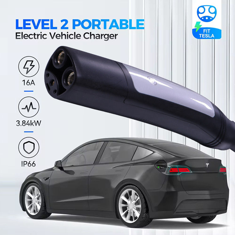 16A 3.7kW 1 Φάση EV φορτιστή με καλώδιο Αδιάβροχο για ηλεκτρικά οχήματα Λευκό/Μαύρο κουτί τύπου LCD δείκτη φωτός